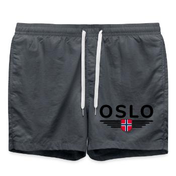 Oslo T-shirt for fans and Norway lovers - Swim Trunks - anthracite - Front - AI Model Male 185 light (185cm)