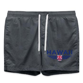 T-shirt Fan d’Hawaï – Style Aloha - Short de bain - charbon - Devant - AI Model Male 185 light (185cm)