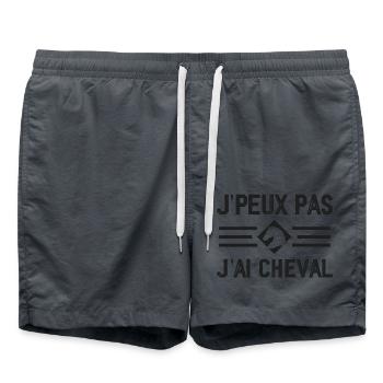 I can't I have horse - Swim Trunks - anthracite - Front - AI Model Male 185 light (185cm)