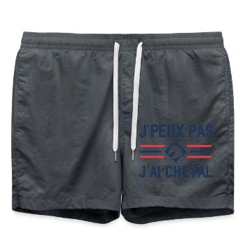 I can't I have horse - Swim Trunks - anthracite - Front - AI Model Male 185 light (185cm)