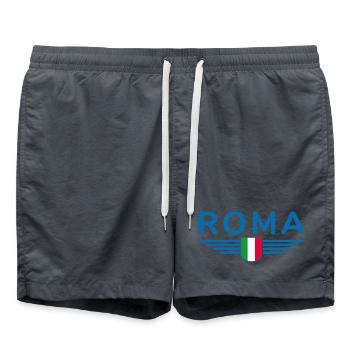 Rome Italy Fan Design T Shirt Outfit - Swim Trunks - anthracite - Front - AI Model Male 185 light (185cm)