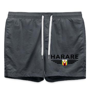 Harare T-Shirt für Simbabwe-Fans - Badeshorts - Anthrazit - Vorne - AI Model Male 185 light (185cm)