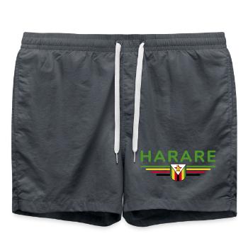 Harare T-Shirt für Simbabwe-Fans - Badeshorts - Anthrazit - Vorne - AI Model Male 185 light (185cm)