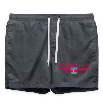 Azerbaijan Design – For Fans & Travelers - Swim Trunks - anthracite - Front - AI Model Male 185 light (185cm)