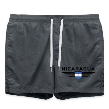 Nicaragua T-Shirt Design - Badeshorts - Anthrazit - Vorne - AI Model Male 185 light (185cm)