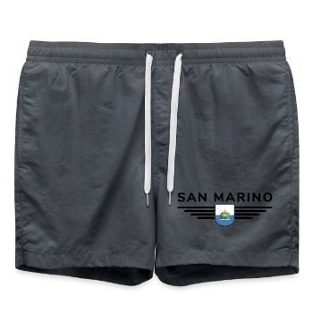 I Love San Marino, T-shirt design de style élégance - Short de bain - charbon - Devant - AI Model Male 185 light (185cm)