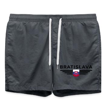 Bratislava, Slovakia Style Design T-Shirt - Swim Trunks - anthracite - Front - AI Model Male 185 light (185cm)