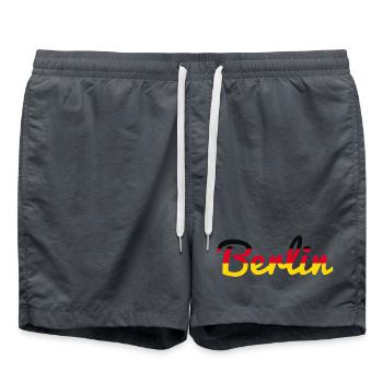 Berlin Deutschland Fan Flagge Design T Shirt - Badeshorts - Anthrazit - Vorne - AI Model Male 185 light (185cm)