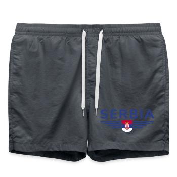Design Serbie – Fierté et passion - Short de bain - charbon - Devant - AI Model Male 185 light (185cm)