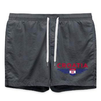 I Love Croatia, Elegance Style Design T-Shirt - Swim Trunks - anthracite - Front - AI Model Male 185 light (185cm)