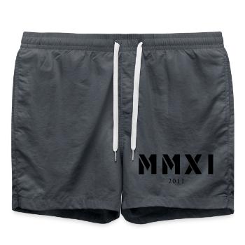 Römische Zahl Geburtsjahr Made in 2011 - Badeshorts - Anthrazit - Vorne - AI Model Male 185 light (185cm)
