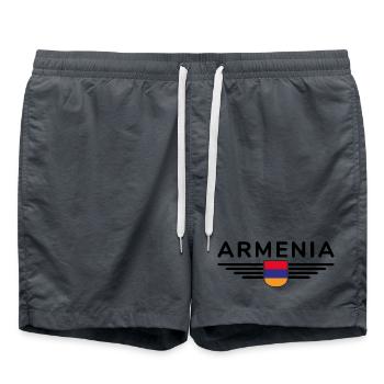 Armenia Merchandise – Experience Culture - Swim Trunks - anthracite - Front - AI Model Male 185 light (185cm)