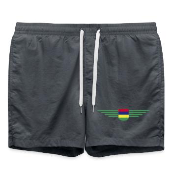 Mauritius T-Shirt – Island Fans & Lovers - Swim Trunks - anthracite - Front - AI Model Male 185 light (185cm)
