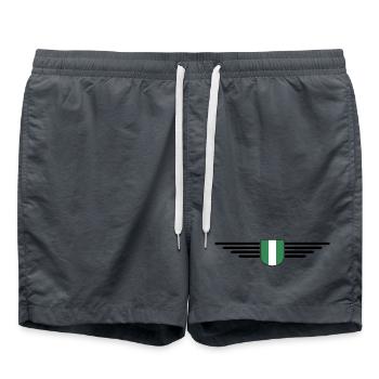 Nigeria Design – Show your love for the country - Swim Trunks - anthracite - Front - AI Model Male 185 light (185cm)