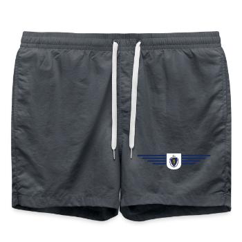 Massachusetts Fan T-Shirt – Stylisch & Einzigartig - Badeshorts - Anthrazit - Vorne - AI Model Male 185 light (185cm)