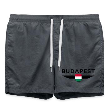 Budapest T-Shirt für Ungarn-Fans - Badeshorts - Anthrazit - Vorne - AI Model Male 185 light (185cm)