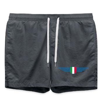 Rome Italy Fan Design T Shirt Outfit - Swim Trunks - anthracite - Front - AI Model Male 185 light (185cm)