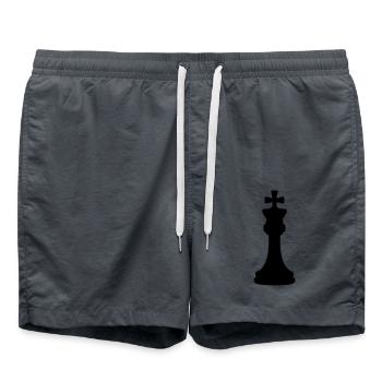 Les échecs noirs roi - Short de bain - charbon - Devant - AI Model Male 185 light (185cm)