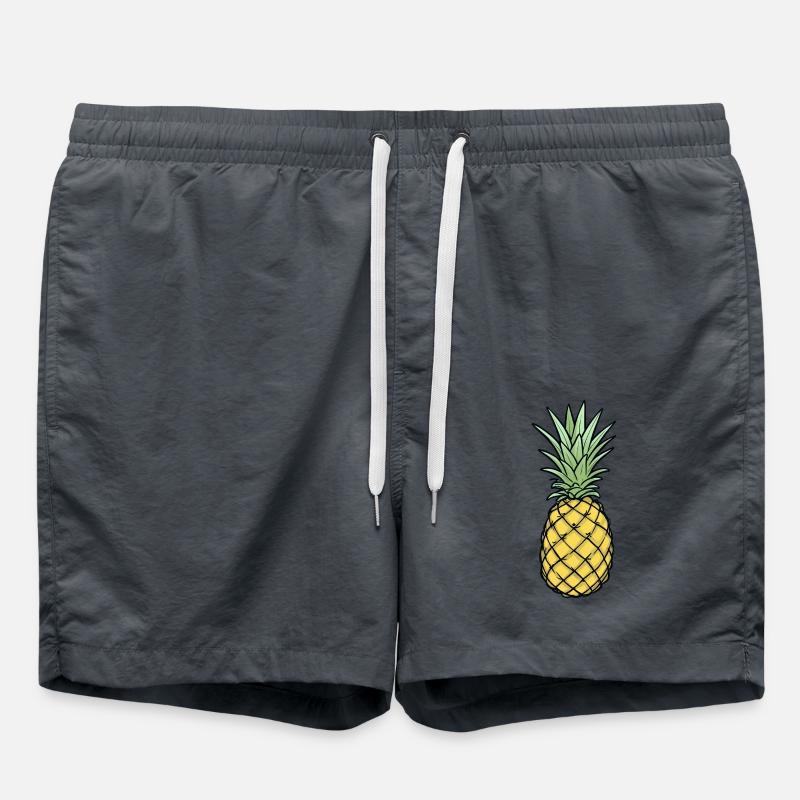 Pineapple Comic Style Colorful Summer - Swim Trunks - anthracite