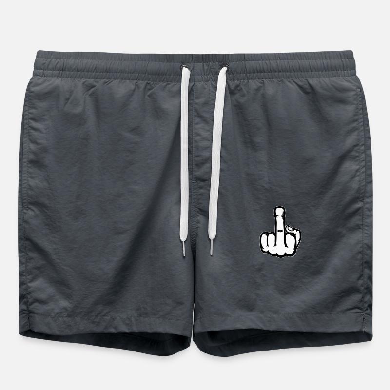 Middle Finger Hand Icon - Swim Trunks - anthracite