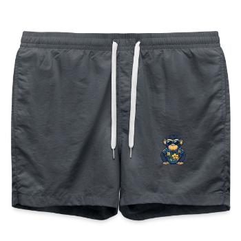 Affe Comic Cool Sommer - Badeshorts - Anthrazit - Vorne - AI Model Male 185 light (185cm)