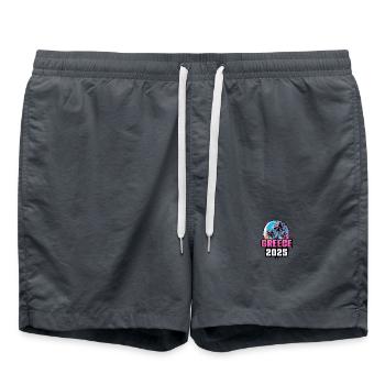 Greece 2025 Palmen - Badeshorts - Anthrazit - Vorne - AI Model Male 185 light (185cm)