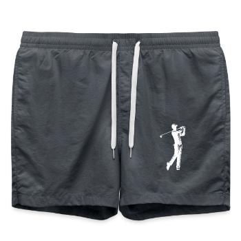 Un golfeur frappe une balle de sport sur un terrain de golf - Short de bain - charbon - Devant - AI Model Male 185 light (185cm)
