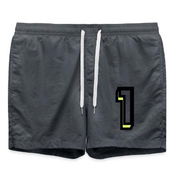 1. 1 AN. 1er ANNIVERSAIRE. ANNIVERSAIRE 1 AN - Short de bain - charbon - Devant - AI Model Male 185 light (185cm)