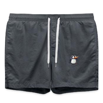 Le look mignon du pingouin attire les regards - Short de bain - charbon - Devant - AI Model Male 185 light (185cm)