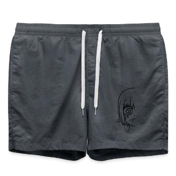 Girl's face half sad - Swim Trunks - anthracite - Front - AI Model Male 185 light (185cm)