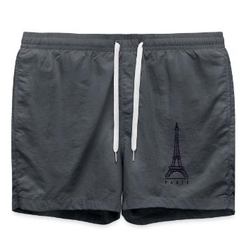 Tour Eiffel, Paris - Short de bain - charbon - Devant - AI Model Male 185 light (185cm)