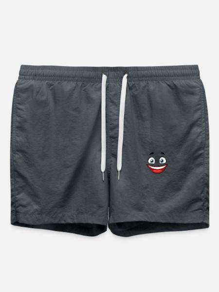 Witziges Gesicht für deine Textilien - Badeshorts - Anthrazit