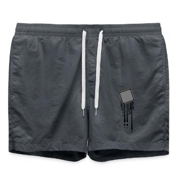 schmelzen tropfen graffiti cpu computer nerd desig - Badeshorts - Anthrazit - Vorne - AI Model Male 185 light (185cm)