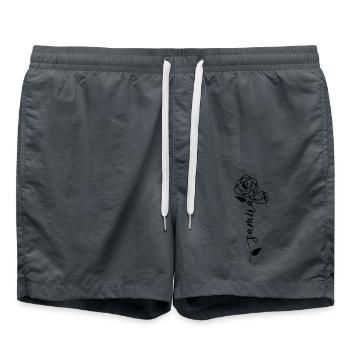 Samira Name Vorname Namensblume - Badeshorts - Anthrazit - Vorne - AI Model Male 185 light (185cm)