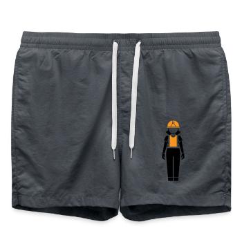 Construction Worker Woman - Swim Trunks - anthracite - Front - AI Model Male 185 light (185cm)