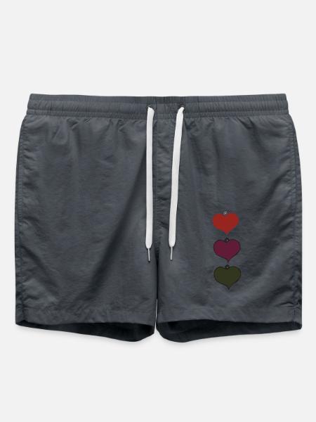 hjerte anheng trippel fargerik - Badeshorts - kull