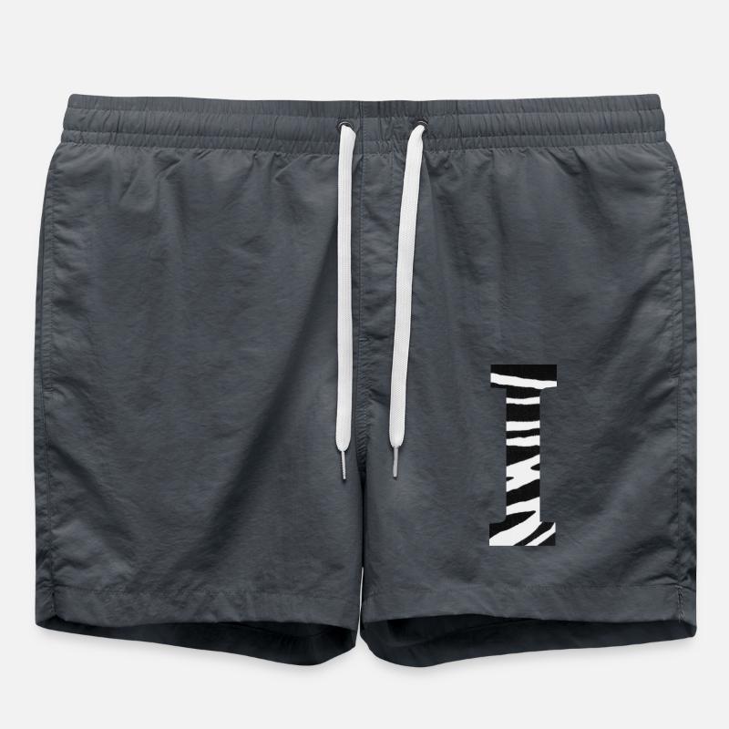 Letter i zebra - Swim Trunks - anthracite