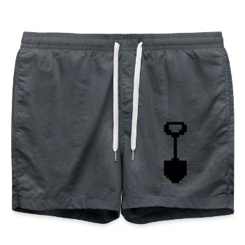 schaufel pixel - Badeshorts - Anthrazit - Vorne - AI Model Male 185 light (185cm)