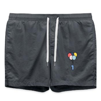 1. 1 AN. 1er ANNIVERSAIRE. ANNIVERSAIRE 1 AN - Short de bain - charbon - Devant - AI Model Male 185 light (185cm)