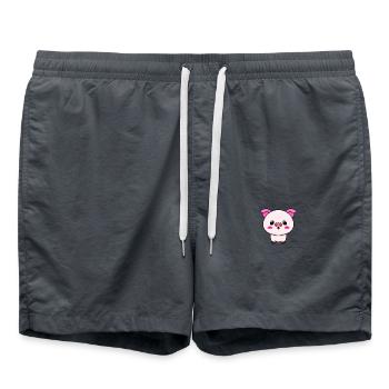 Cute Kawaii Pig - Design charmant - Short de bain - charbon - Devant - AI Model Male 185 light (185cm)