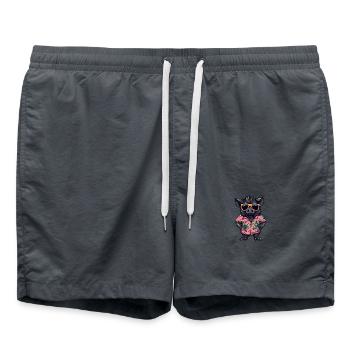 Pig Summer Wild Boar - Swim Trunks - anthracite - Front - AI Model Male 185 light (185cm)
