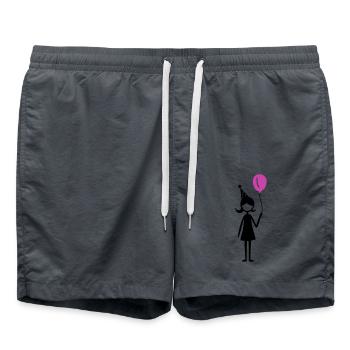 Anniversaire Ballon Fille Enfant - Short de bain - charbon - Devant - AI Model Male 185 light (185cm)
