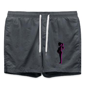 Femme Grossesse Bébé - Short de bain - charbon - Devant - AI Model Male 185 light (185cm)