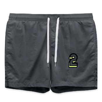 2 YEARS. 2ND ANNIVERSARY. BIRTHDAY 2 YEARS. 2 - Swim Trunks - anthracite - Front - AI Model Male 185 light (185cm)