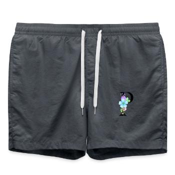 Elegant letter 'P' with flowers - Swim Trunks - anthracite - Front - AI Model Male 185 light (185cm)