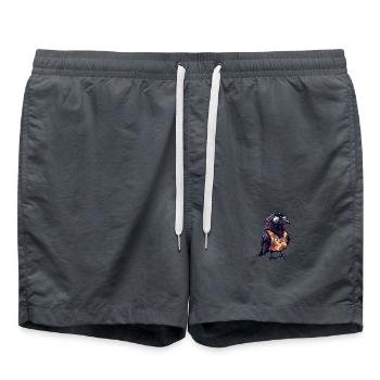 Corbeau Corbeau Bande dessinée Été cool - Short de bain - charbon - Devant - AI Model Male 185 light (185cm)