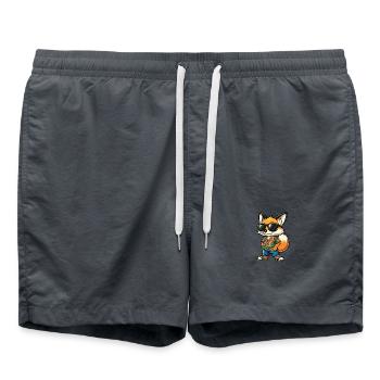 Fuchs Comic Cool Sommer - Badeshorts - Anthrazit - Vorne - AI Model Male 185 light (185cm)
