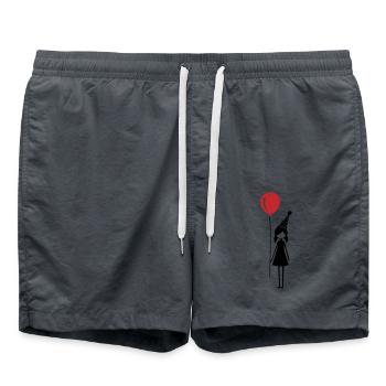 Anniversaire Ballon Fille Fête d’anniversaire des enfants - Short de bain - charbon - Devant - AI Model Male 185 light (185cm)