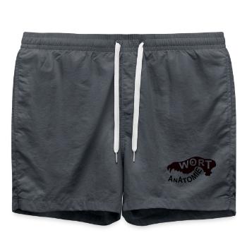 Wort Anatomie Logo - Badeshorts - Anthrazit - Vorne - AI Model Male 185 light (185cm)