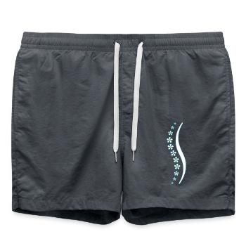 Flower spine blue - Swim Trunks - anthracite - Front - AI Model Male 185 light (185cm)